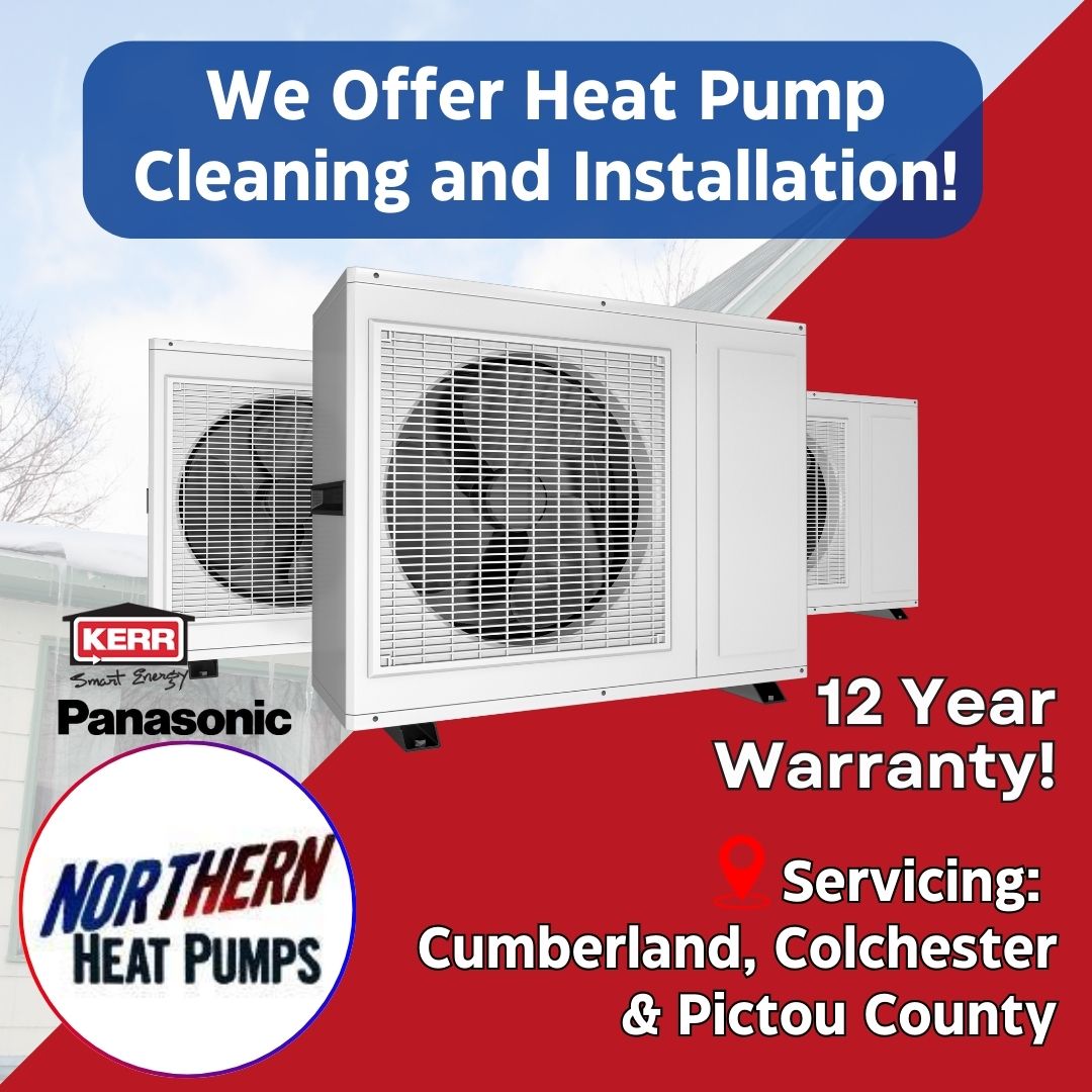 Heat pump cleaning and installation services with 10-year warranty badge