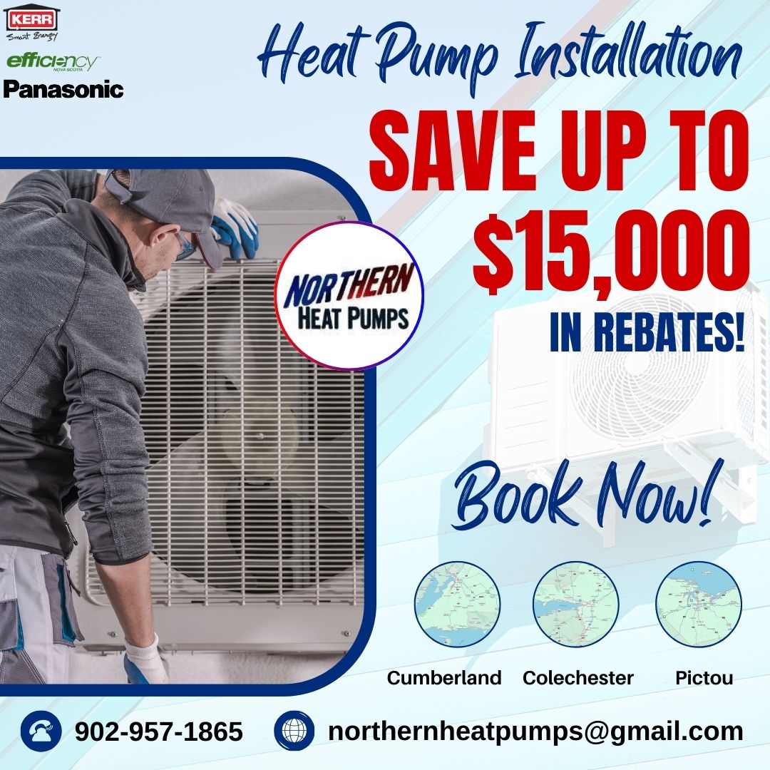 Northern Heat Pumps technician installing a heat pump unit